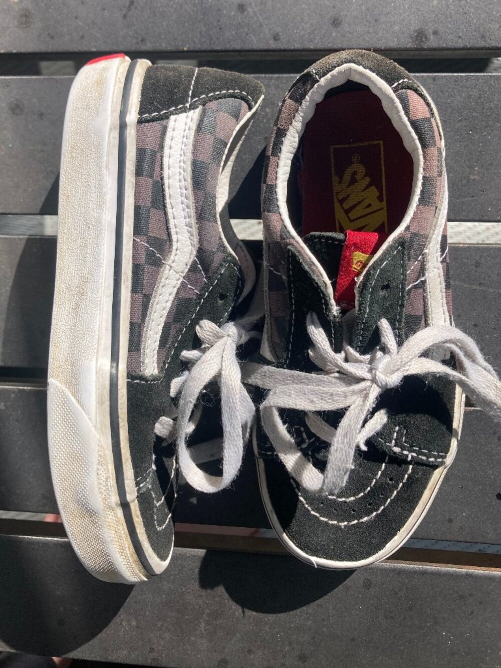 Vans Checkerboard Old Skool Primary Check Shoes, kids 12, Lace Up